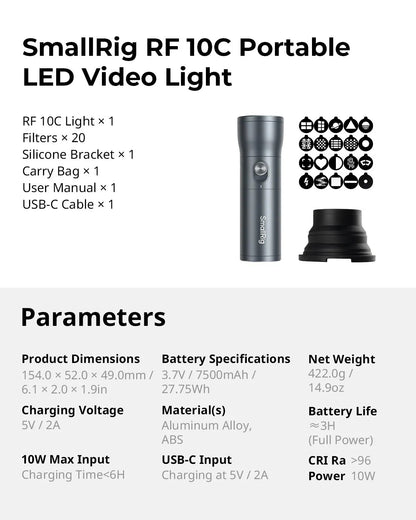 SmallRig RF 10C RGB LED Photography Flashlight